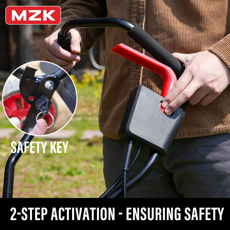 MZK 16-Inch 13.5-Amp Corded Electric Tiller/Cultivator, 8-inch Tillling Depth with Adjustable Wheels, Foldable Electric Rototiller for Garden Soil Digging