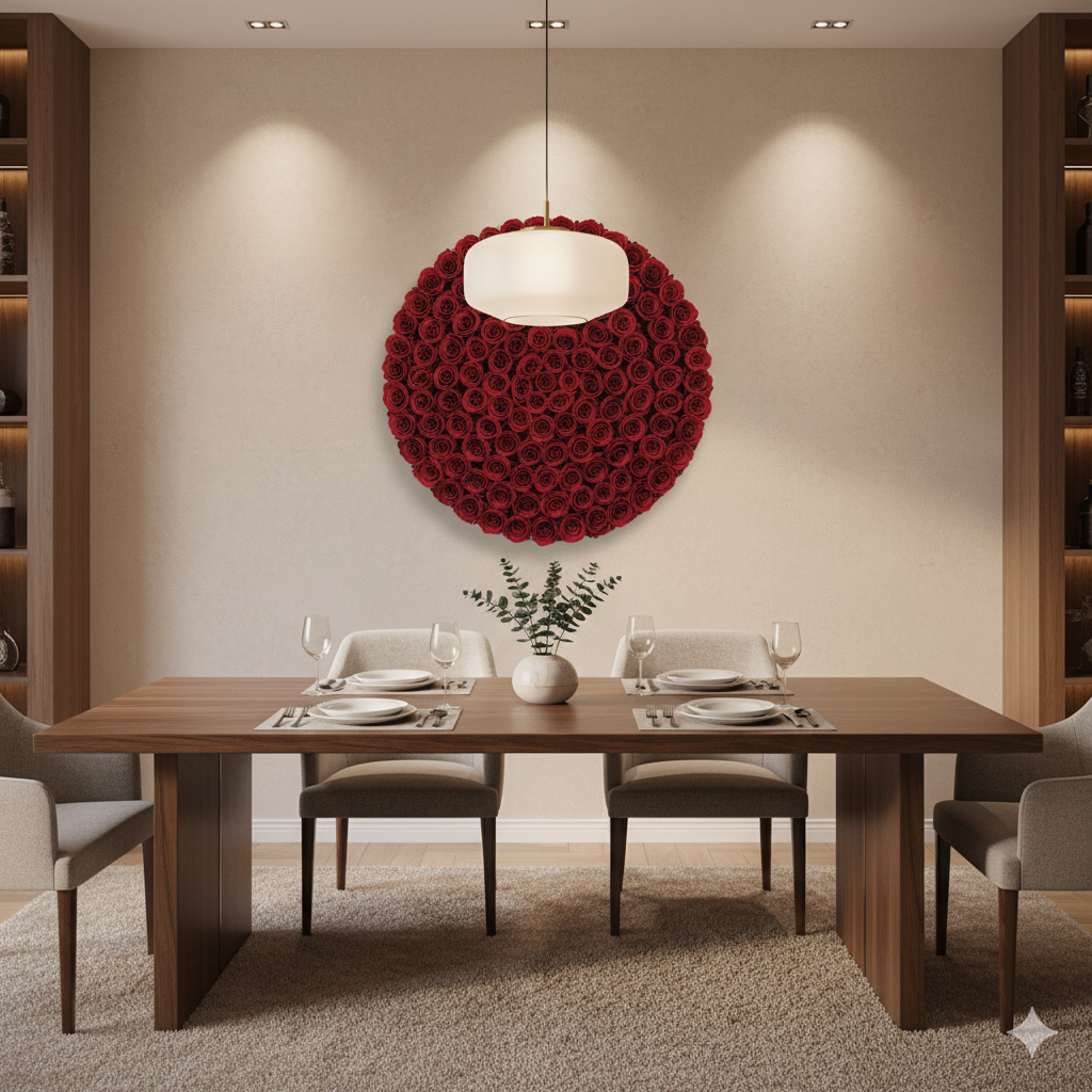 Timeless Florals™ Preserved Rose Wall — Acrylic Logo Edition